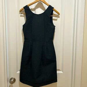 Madewell black and gold shimmer dot dress